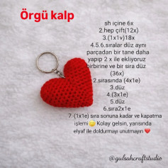 Örgü Kalp Anahtarlık Makiş Örgü Şeması ve Yapılışı