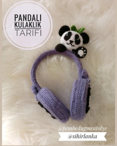 Pandalı Kulaklık Tarifi - Amigurumi Panda Earmuffs Pattern
