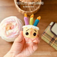 Pastelito Cumpleañero: Patrón gratuito de amigurumi pastel con velas
