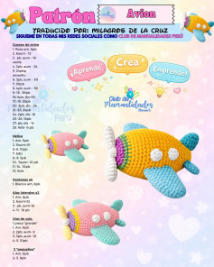 Patrón Amigurumi Avión: Guía Paso a Paso para Tejer un Avioncillo Colorido y Kawaii