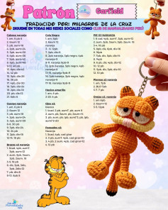 Patrón Amigurumi Garfield Móc Len Chi Tiết