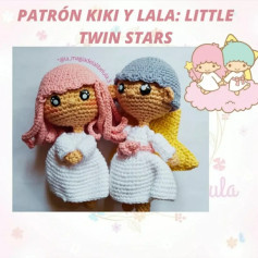 Patrón Amigurumi Kiki y Lala: Little Twin Stars - Búp bê sinh đôi móc len dễ thương với hướng dẫn chi tiết từng bước