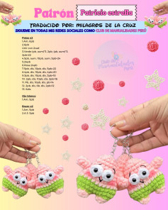 Patrón Amigurumi Patricio Estrella: Guía paso a paso para crear llaveros de ganchillo