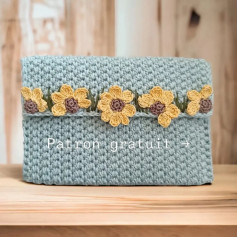 Patron au crochet Pochette fleurs sauvages