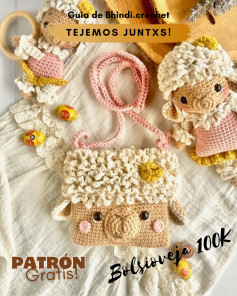 Patrón Crochet Bolsioveja 100K - Guía Gratis para Bolso Oveja con Lana Texturizada