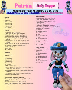 Patrón de Amigurumi Judy Hopps: Búní Cops en Tejido a Crochet con Instrucciones Detalladas