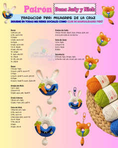 Patrón de Crochet para Donas Judy y Nick - Guía paso a paso con instrucciones detalladas