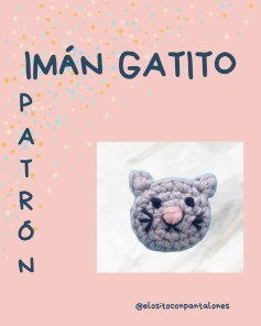 Patrón Gratis: Imán Gatito Mochila - Tutorial Paso a Paso para Gato Gris de Amigurumi