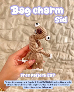 Patrón Gratis Móc Len Bag Charm Sid: Búp bê khỉ bé màu nâu, mắt to, thiết kế dễ thương cho móc len amigurumi