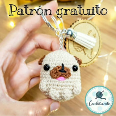 Patrón gratuito Llavero Pug: Guía paso a paso para cuerpo, orejas y patas