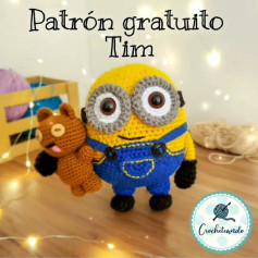 Patrón gratuito Tim: Amigurumi gấu bông màu nâu cầm tay, hướng dẫn chi tiết từng bước móc len