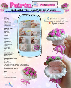Patrón Porta Anillo Crochet: Caja de anillos con rosas tejidas a mano