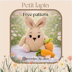 Petit lapin Free Pattern: Amigurumi Rabbit Crochet Tutorial with Carrots
