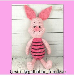 Piglet Amigurumi Crochet Pattern: Complete Turkish Chart for Head, Body, and Ears
