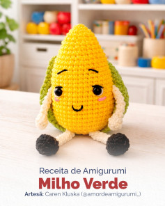 Receita de Amigurumi Milho Verde: Búp bê ngô móc len dễ thương với hướng dẫn chi tiết từng bước