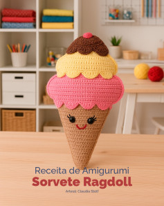 Receita de Amigurumi Sorvete Ragdoll - Búp bê kem que móc len dễ thương