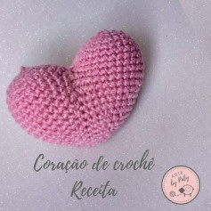 Receita de Coração de Crochê: Passo a passo completo para fazer um coração rosa fofinho