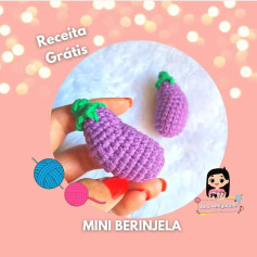 Receita Grátis Mini Berinjela Amigurumi: Tutorial Passo a Passo para Mocar Vegetal Fofinho