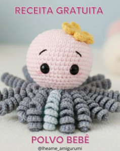 Receita Gratuita: Polvo Bebê Amigurumi - Tutorial Completo de Móc Len