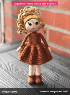 Rengin Bebek (24cm) Amigurumi Tarifi: Ayak, Gövde, Kafa, Elbise, Saç ve Bot