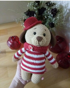 Sapkali Köpek Amigurumi Örgü Şeması - Kafa, Kulaklar, Kollar ve Bacaklar Detaylı Talimat