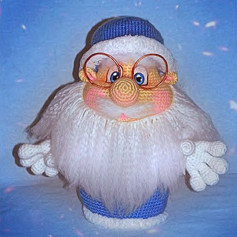 Schematic crochet pattern for amigurumi Ded Moroz (Grandfather Frost) doll