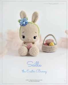 Scilla the Easter Bunny: Free Crochet Pattern with Basket and Eggs