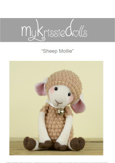 Sheep Mollie Amigurumi Crochet Pattern - Cute Beige Sheep Doll with Bell