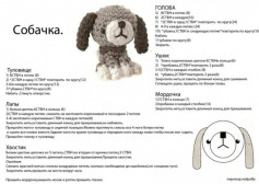 Схема вязания амигуруми собачки: туловище, голова, лапы и хвост