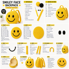 Smiley Face Backpack Crochet Pattern: Free Amigurumi Tutorial with Step-by-Step Instructions
