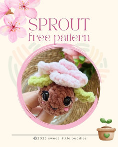 Sprout Free Crochet Pattern: Cute Brown and Pink Flower Amigurumi by Sweet Little Buddies