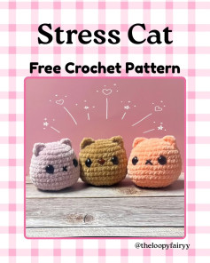 Stress Cat Free Crochet Pattern: Cute Squishy Amigurumi