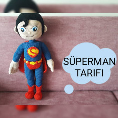 Süperman Tarifi: Búp bê siêu nhân móc len màu xanh đỏ, hướng dẫn chi tiết từng bước