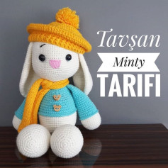 Tavşan Minty - Hướng dẫn móc búp bê thỏ dễ thương mặc áo len xanh và mũ vàng