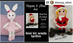 Tavşan & Noel Kız Ücretsiz Tarif - Amigurumi Móc Len Hướng Dẫn Chi Tiết