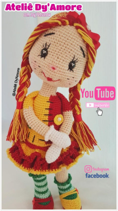 Tutorial Amigurumi Búp bê Rapunzel: Hướng dẫn chi tiết móc giày màu đỏ và tất sọc xanh lá cây