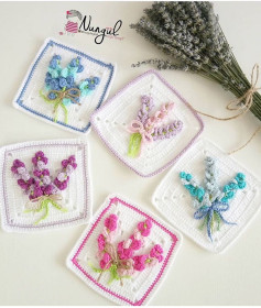 Tutorial How to Crochet Lavender Flowers for Coasters and Decor