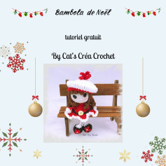 Tutoriel gratuit Bambola de Noël : Mini poupée crochet rouge et blanc