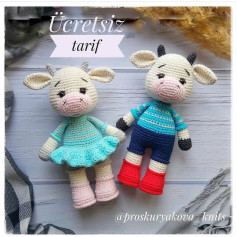 Ücretsiz Amigurumi İnek Tarifi: Kafa, Kulak, Kol ve Ayak Şemaları