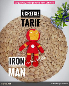 Ücretsiz Amigurumi Tarif: Iron Man Búp bê Móc Len Chi tiết từng bước