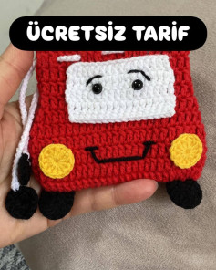 Ücretsiz Araba Cüzdan Manken Örgü Tarifi - Adım Adım Şemalı Açıklama
