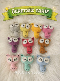 Ücretsiz Mızmız Kedi Anahtarlık Tarifi: Amigurumi Kedi Şablonu