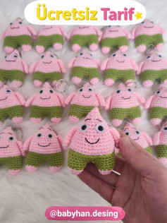 Ücretsiz Patrick Star Amigurumi Örgü Tarifi - Beden ve Kol Adımları