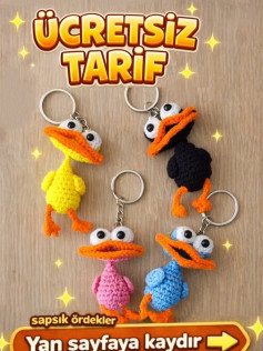 Ücretsiz Tarif: Sapsık Ördek Anahtarlık - Amigurumi Keychain Pattern