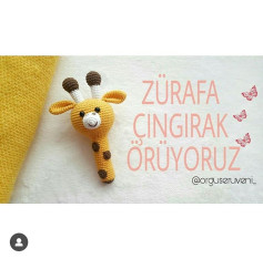 Zürafa Çıngırak - Amigurumi Giraffe Rattle Crochet Pattern